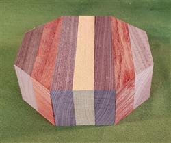 Bowl #411 - Black Walnut, Padauk, & Yellowheart Striped Segmented Bowl Blank ~ 6" x 2" ~ $24.99